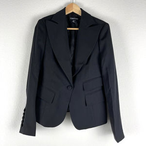 TOM FORD Black Tailored Single Button Closure Blazer Tuxedo Style Jacket Size 6